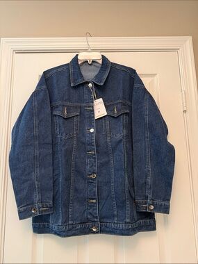 Dark Blue Denim Trucker Jacket  (M)